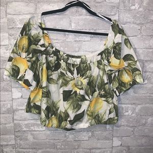 NWT H&M lemon crop top